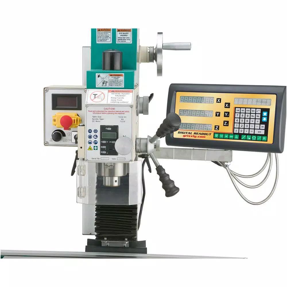 Grizzly Industrial 1 HP Mill/Drill with Stand, R-8 Spindle, and Digital Read Out (DRO)