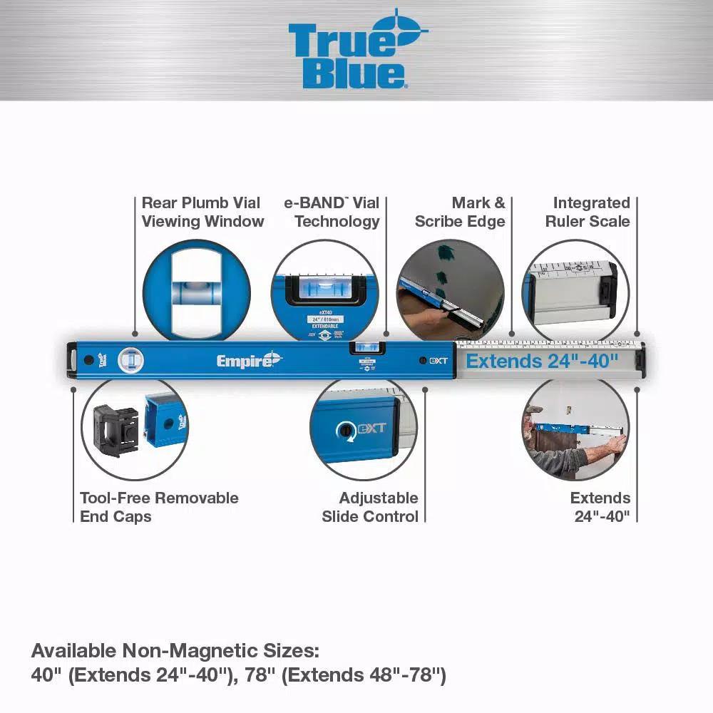 Empire eXT40 True Blue Extendable Box Level, 24 in. to 40 in.