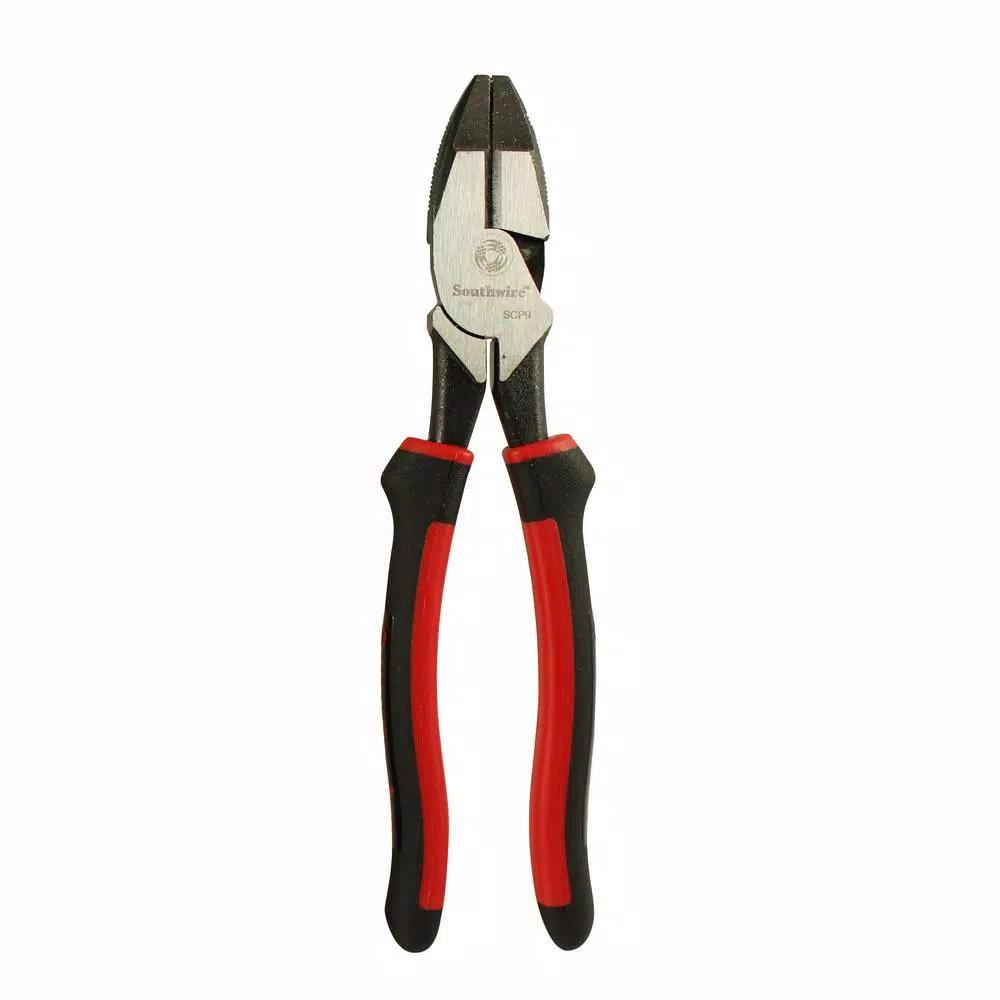 Southwire 9 in. Hi-Leverage Side Cutting Pliers, Drop Forged 6150 Alloy Steel