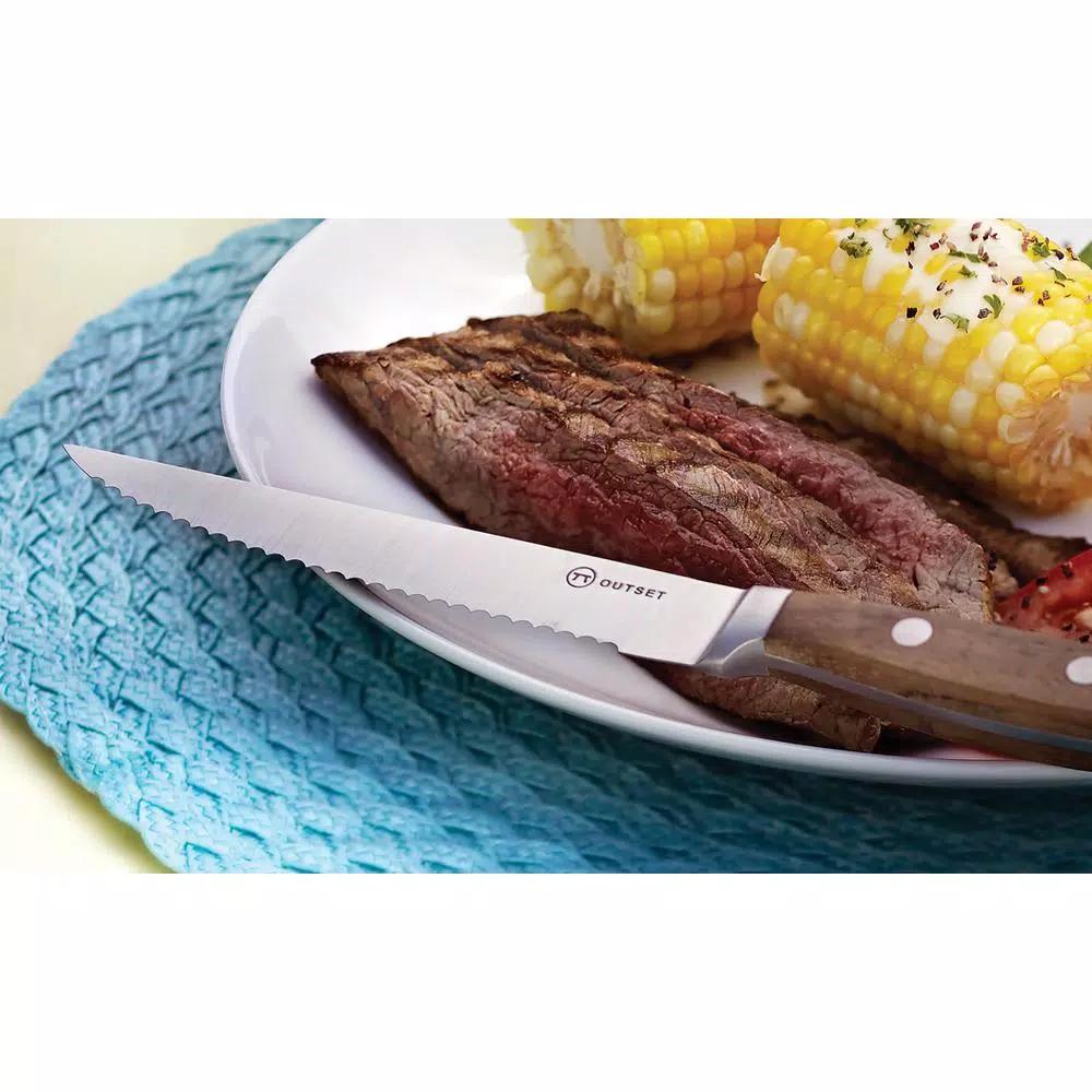 Outset Curtis Lloyd 6-Piece Forged Stainless Steel Steak Knife Set with Rosewood Handles