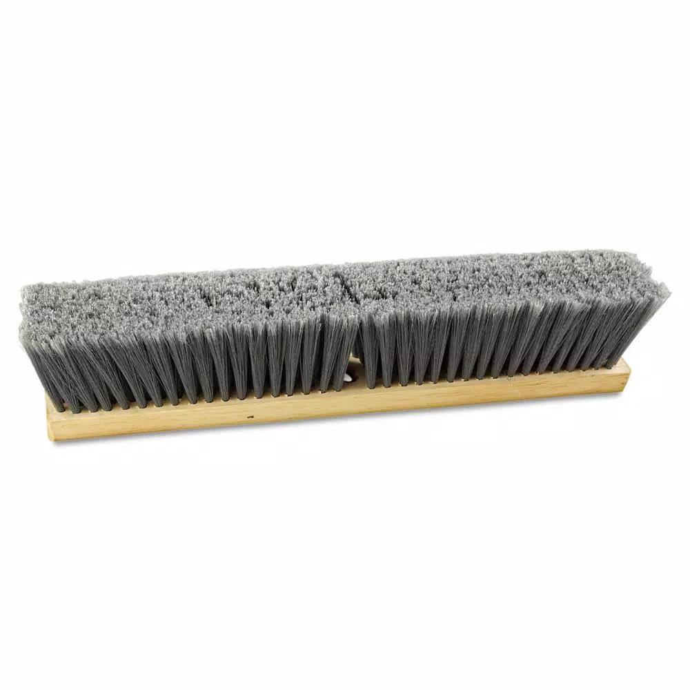 Boardwalk 18 in. Flagged Polypropylene Bristle Floor Brush Head with Hardwood Block