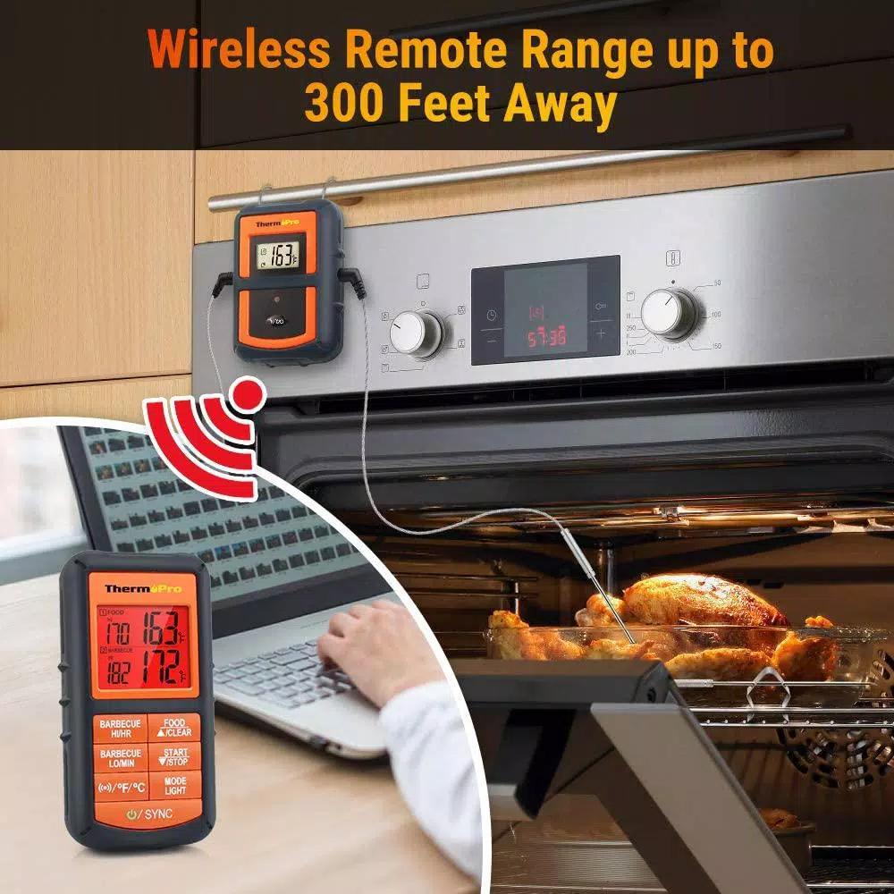 ThermoPro TP-08 Dual Probe Wireless Digital Meat Thermometer for BBQ, Smoker, Grill, and Oven