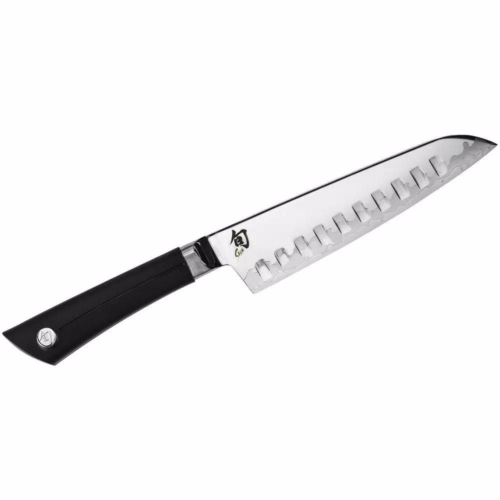 Shun Sora 7 in. Hollow Ground Santoku Knife, VG10 San Mai Composite Blade, Handcrafted in Japan
