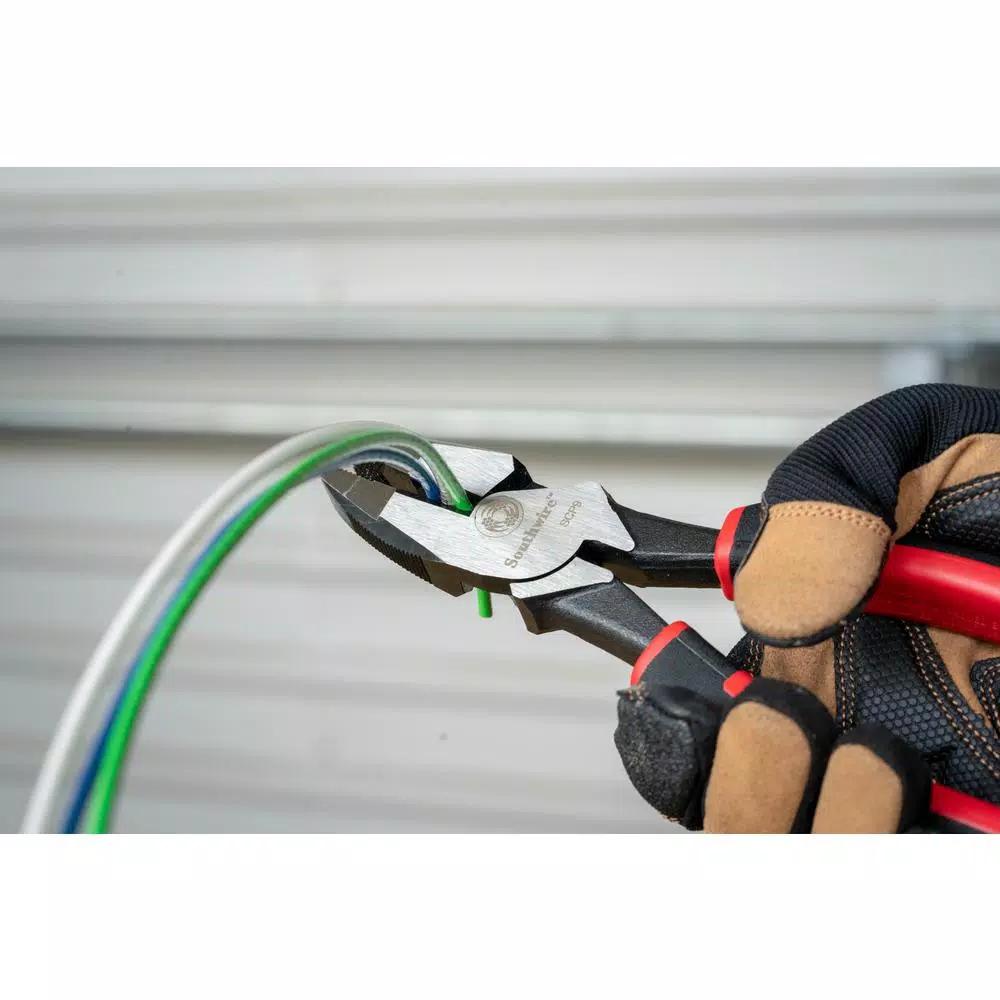 Southwire 9 in. Hi-Leverage Side Cutting Pliers, Drop Forged 6150 Alloy Steel
