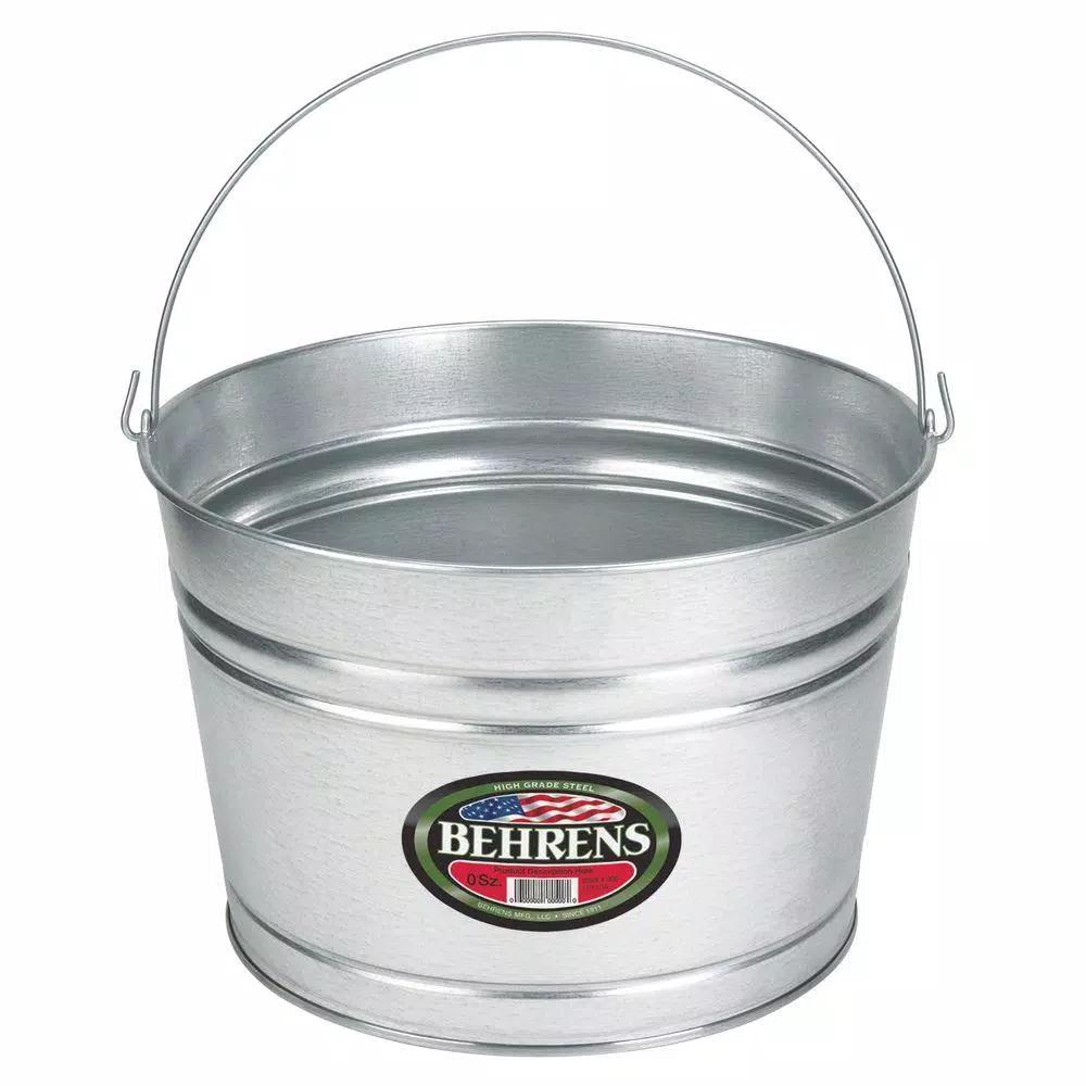 Behrens 4.25 Gal. Galvanized Steel Pail, Heavy Duty Round Metal Bucket