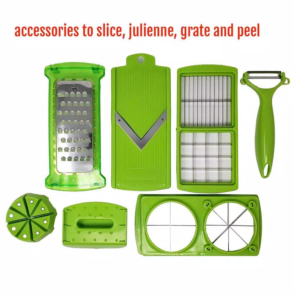LavoHome 12-in-1 Multi-Use Vegetable Slicer, Dicer, and Chopper Set with Stainless Steel Blades