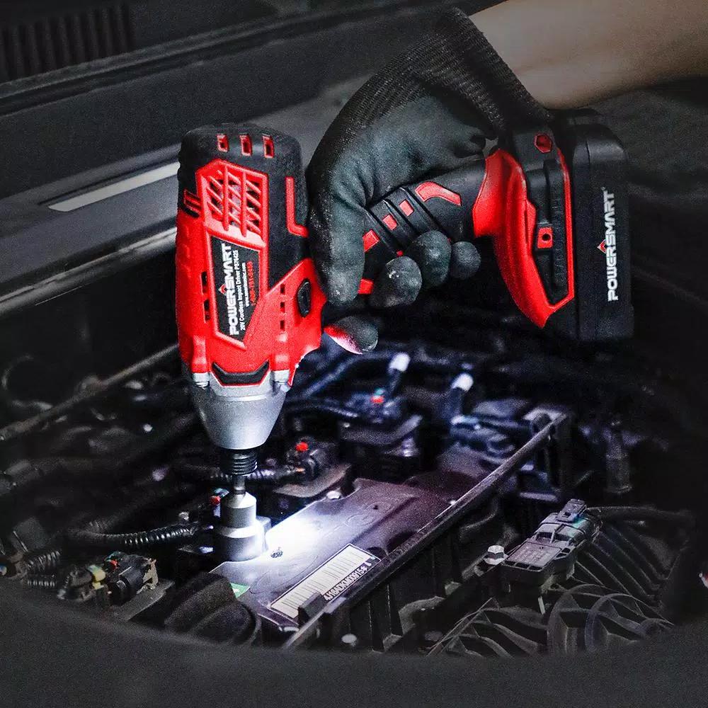 PowerSmart 20V Cordless 1/4 in. Hex Impact Driver Kit with 1.5 Ah Battery and Charger