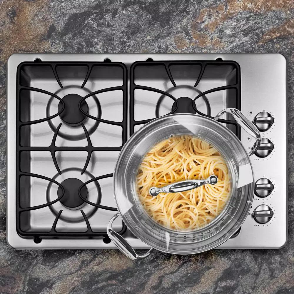 Oster Carabello 6.9 Qt. Round Stainless Steel Nonstick Dutch Oven with Lid and Steamer Insert, Copper