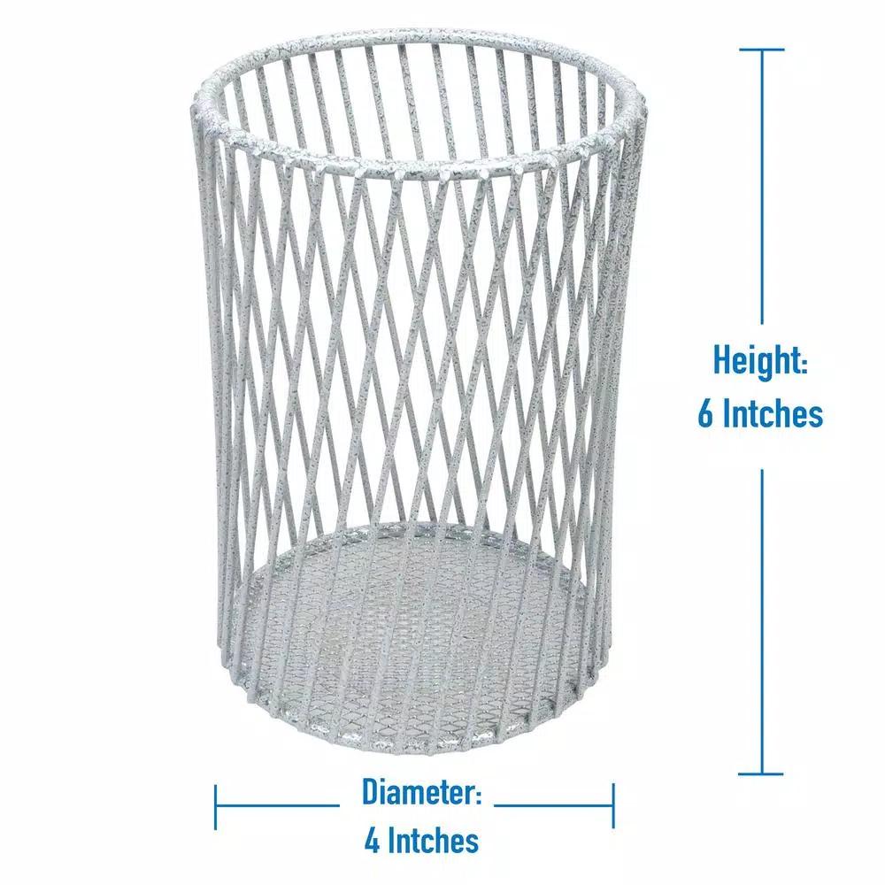 Laura Ashley Speckled Cutlery Basket - White Utensil Holder