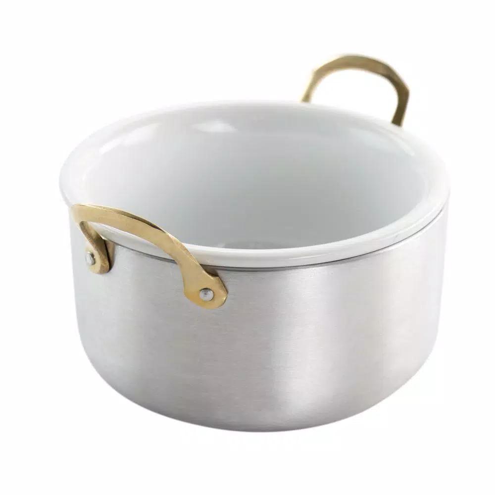 Gibson Home Noble Taste 0.81 qt. Round Stainless Steel Mini Dutch Oven with Ceramic Insert, Silver