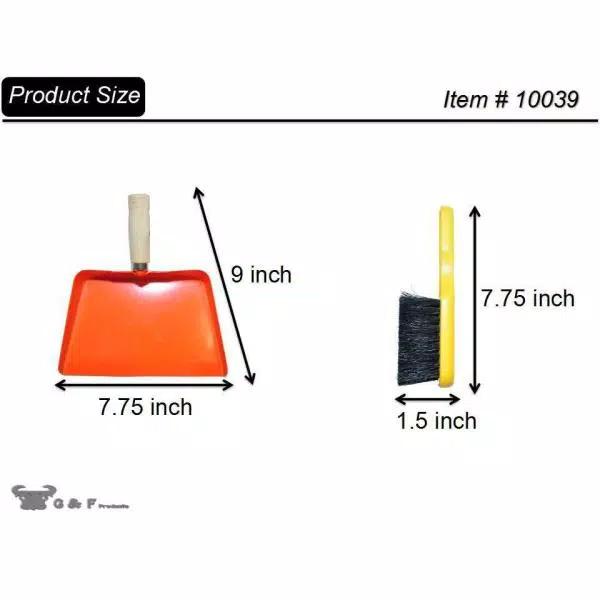 G & F Products Just for Kids Dustpan and Brush Set - Red Metal and Wood Cleaning Tool