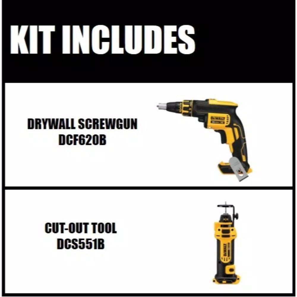DEWALT 20V MAX XR Brushless Cordless Drywall Screw Gun with Cut-Out Tool Kit