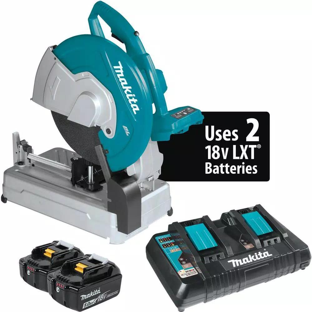 Makita 18V X2 LXT Brushless 14 in. Cordless Cut-Off Saw Kit with 5.0 Ah Batteries and Charger