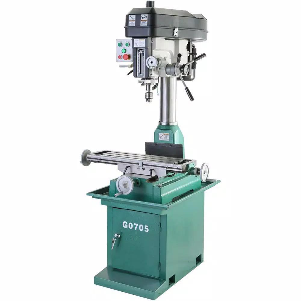 Grizzly Industrial 2 HP Mill/Drill with Table Stand and R-8 Spindle, 220V Stationary Drill Press