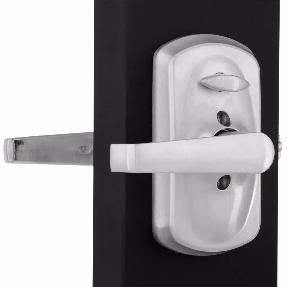 Schlage Elan Satin Chrome Electronic Keypad Door Lever with Plymouth Trim