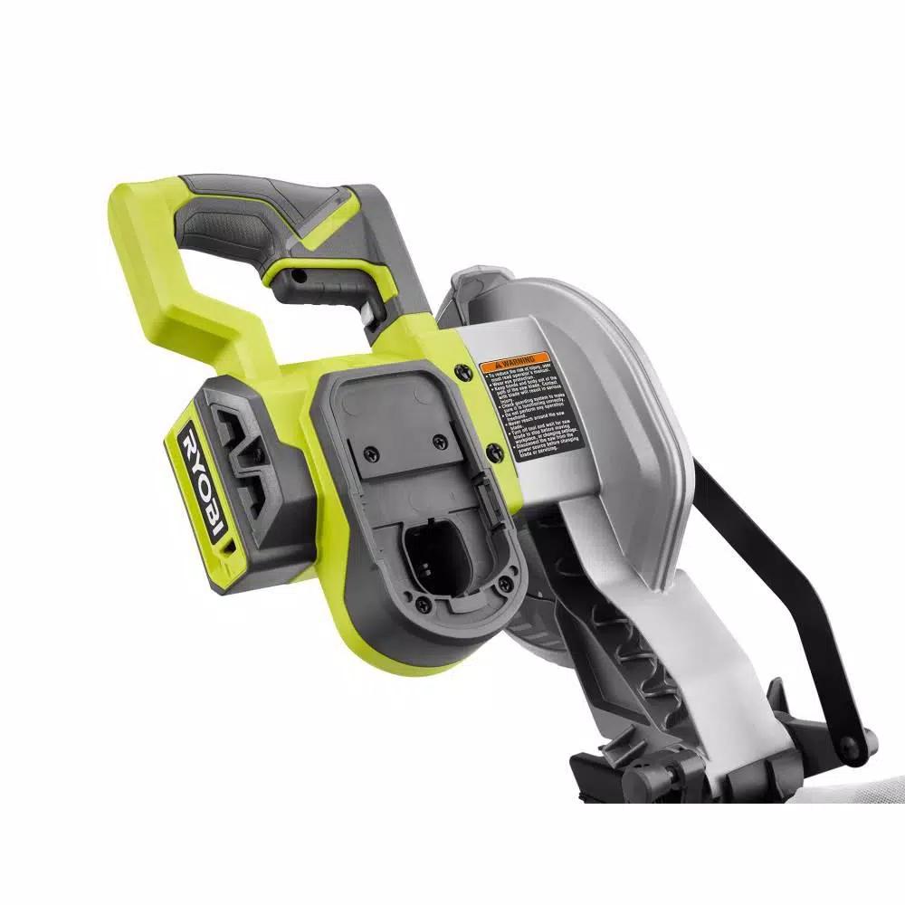 RYOBI ONE+ 18V Cordless 7-1/4 in. Compound Miter Saw Kit with (2) 3.0 Ah LITHIUM+ HP Batteries and Dual Chemistry Charger