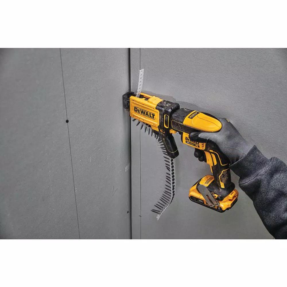 DEWALT 20V MAX XR Cordless Brushless Drywall Screw Gun Kit with Collated Attachment, 2 Batteries & Charger