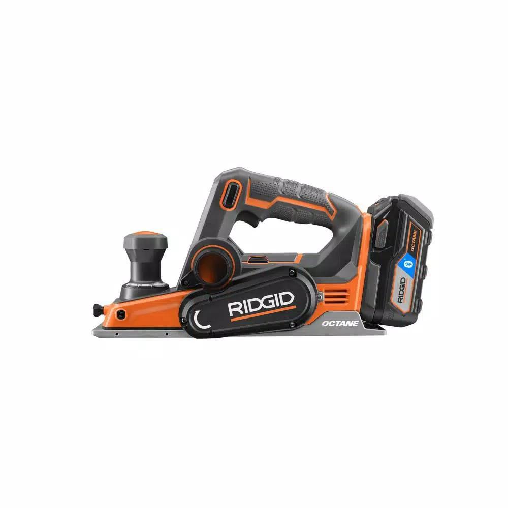 RIDGID 18V OCTANE Cordless Brushless 3-1/4 in. Hand Planer Kit with 3.0 Ah Bluetooth Battery and Charger
