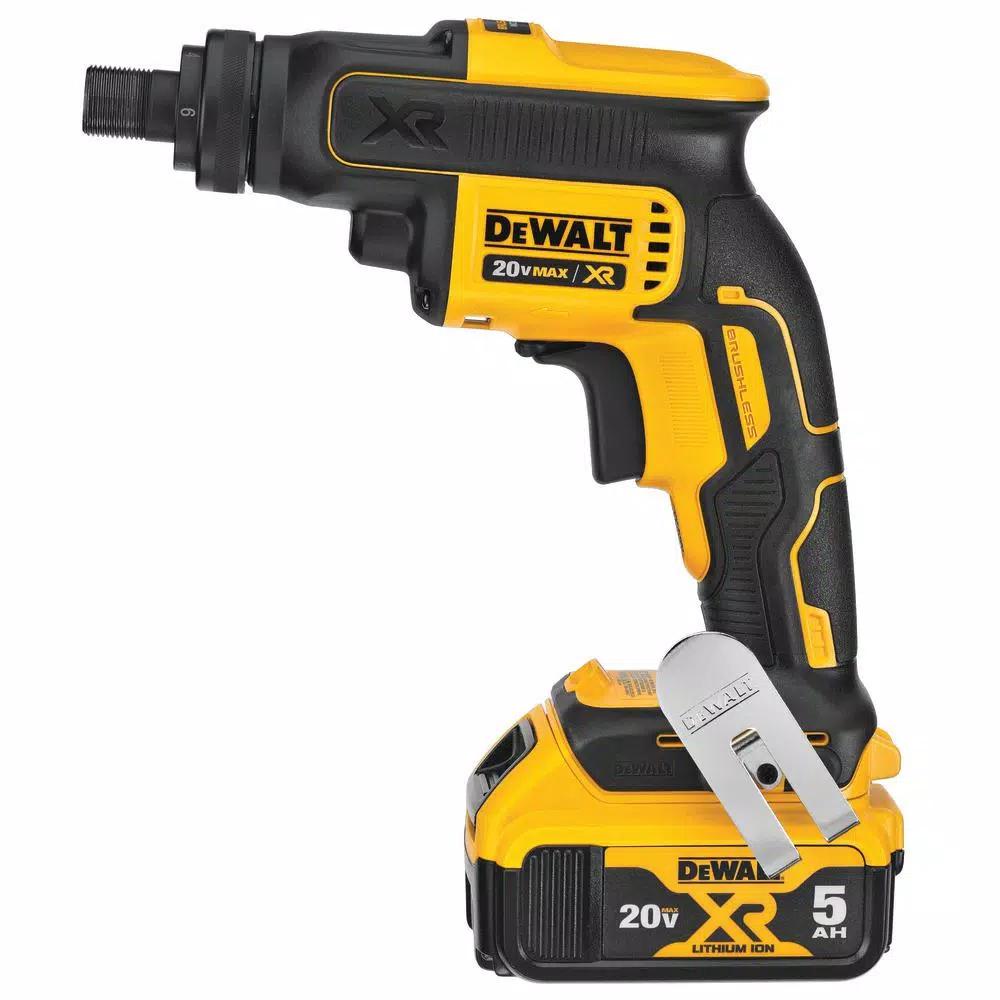 DEWALT 20V MAX XR Brushless Cordless Drywall Screwgun Kit with (2) 5.0 Ah Batteries & Charger