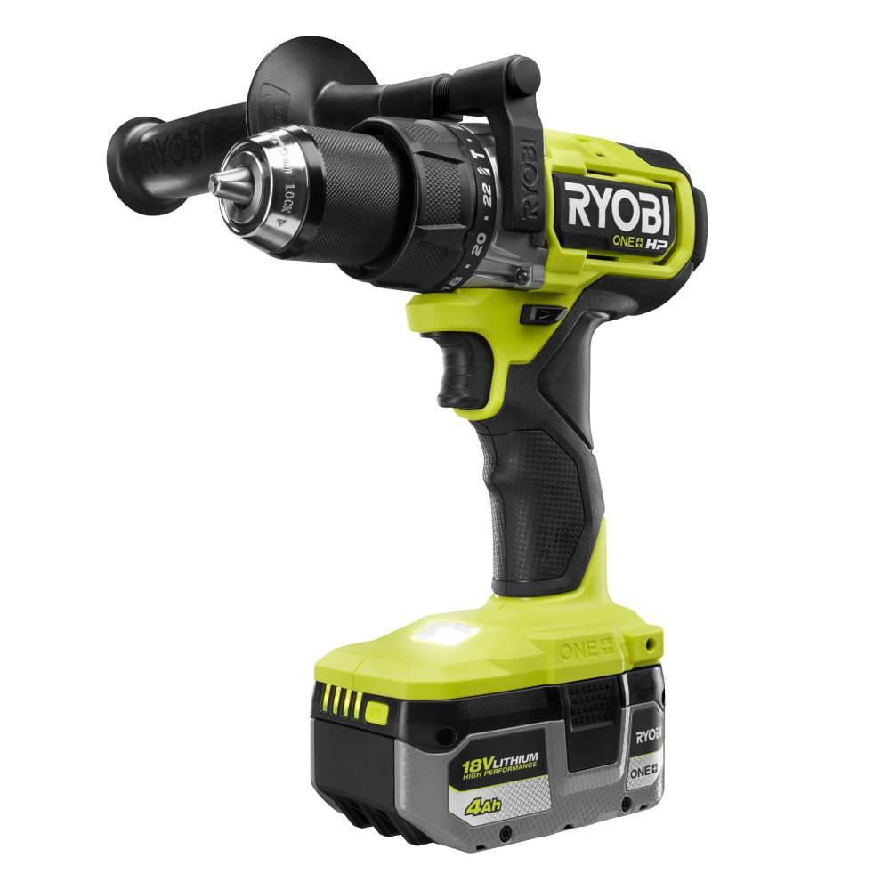 RYOBI 18V ONE+ HP Brushless 1/2 in. Hammer Drill Kit with 4.0 Ah Battery, Charger, and Tool Bag