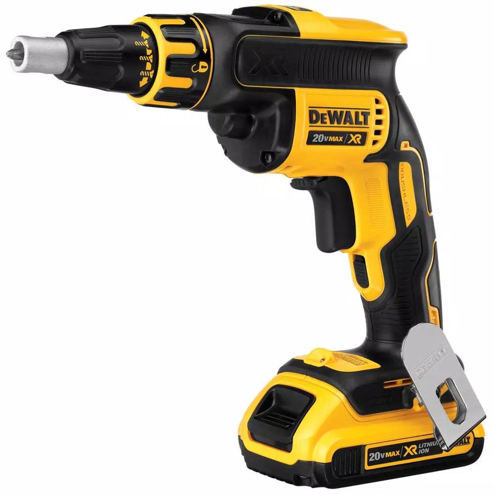 DEWALT 20V MAX XR Brushless Cordless Drywall Screw Gun Kit with (2) 2.0Ah Batteries & Cut-Out Tool
