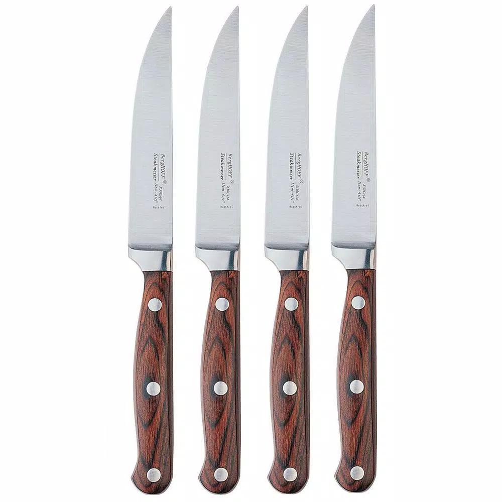BergHOFF Pakka Wood 12-Piece Stainless Steel Steak Knife Set with Full Tang Construction