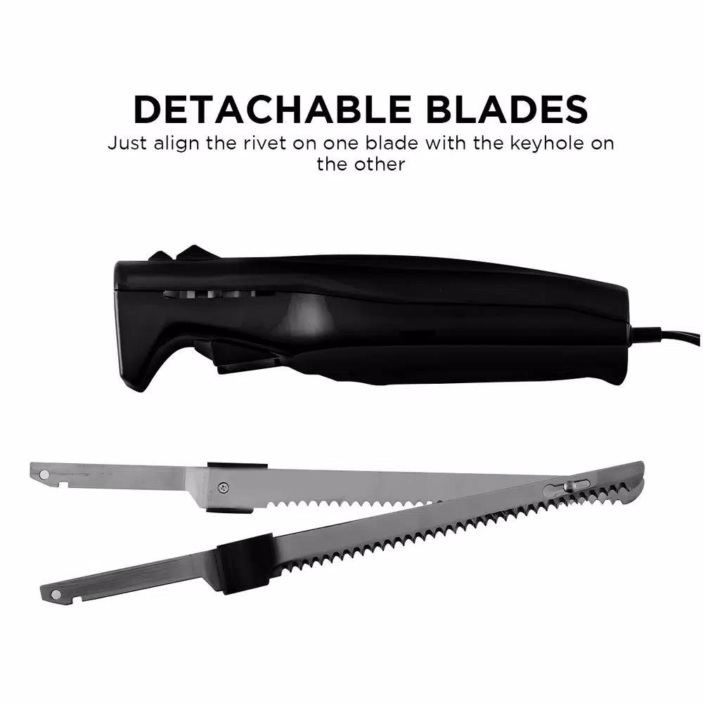 Ovente 17.5 in. Stainless Steel Electric Kitchen Knife with Sheath and Safety Button