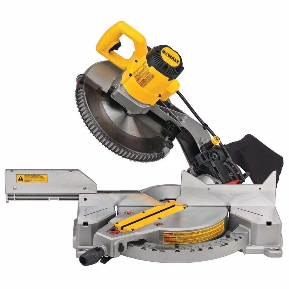 DEWALT 12 in. 15 Amp Corded Single Bevel Compound Miter Saw with Heavy-Duty Work Stand