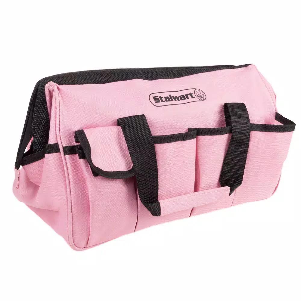 Stalwart 123-Piece Heat Treated Pink Tool Set with 600D Oxford Cloth Carrying Bag