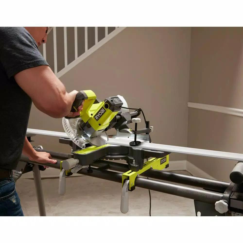 RYOBI 7-1/4 in. Sliding Compound Miter Saw with Stand, 10 Amp, 5350 RPM Kit
