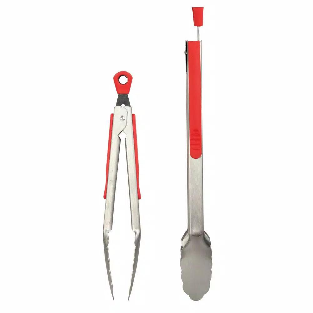 Unbranded Stainless Steel Kitchen Tongs Set with Heat-Resistant Silicone Handles, 2-Piece