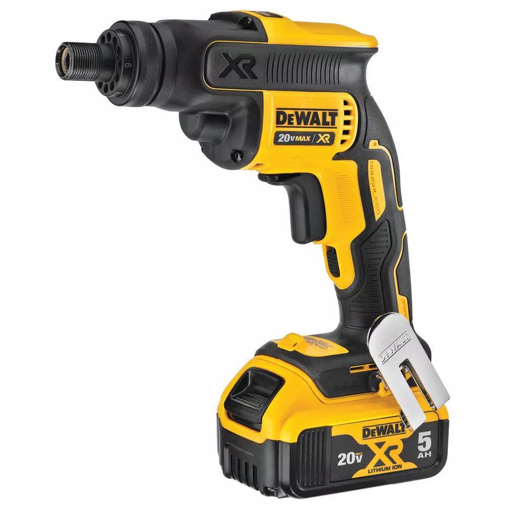 DEWALT 20V MAX XR Brushless Cordless Drywall Screwgun Kit with (2) 5.0 Ah Batteries & Charger