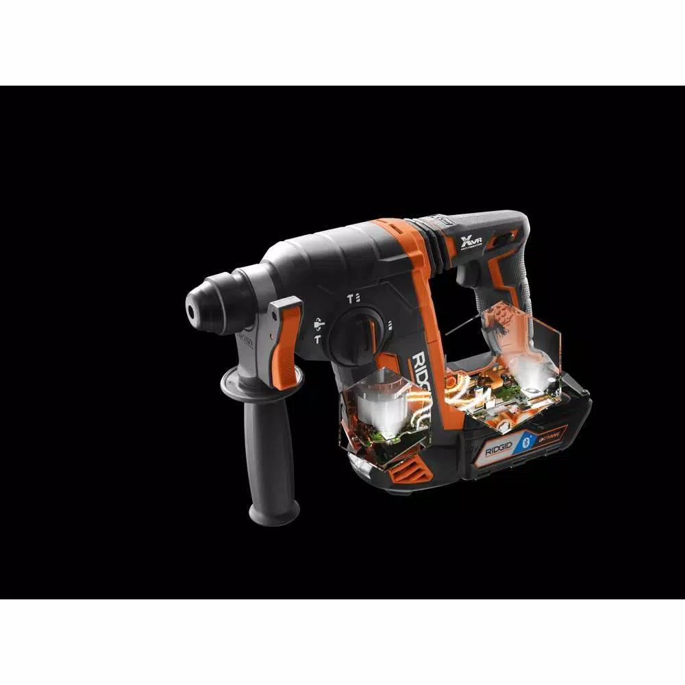 RIDGID 18V OCTANE Brushless 1 in. SDS-Plus Rotary Hammer Kit with 2 Ah Battery and Charger