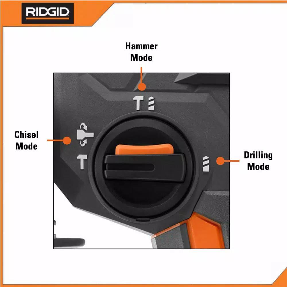 RIDGID 18V OCTANE Brushless 1 in. SDS-Plus Rotary Hammer Kit with 2 Ah Battery and Charger