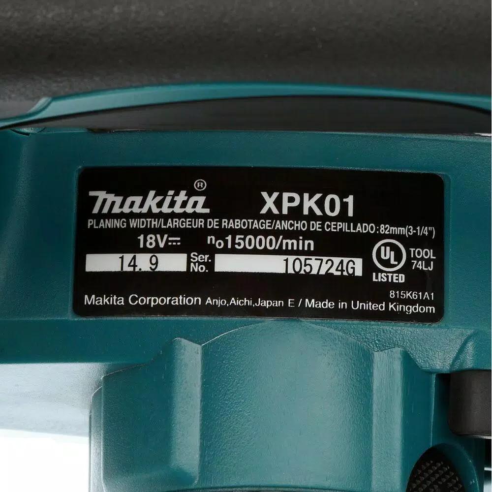Makita 18V LXT Cordless 3-1/4 in. Planer with Bonus 5.0Ah Battery