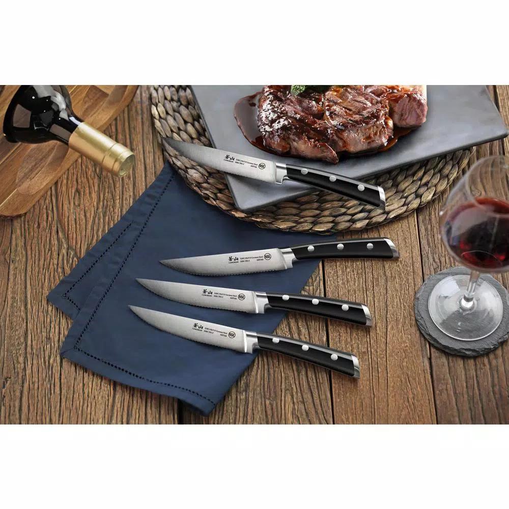 Cangshan S Series 5 in. German Steel Forged Serrated Steak Knife Set, 4-Piece