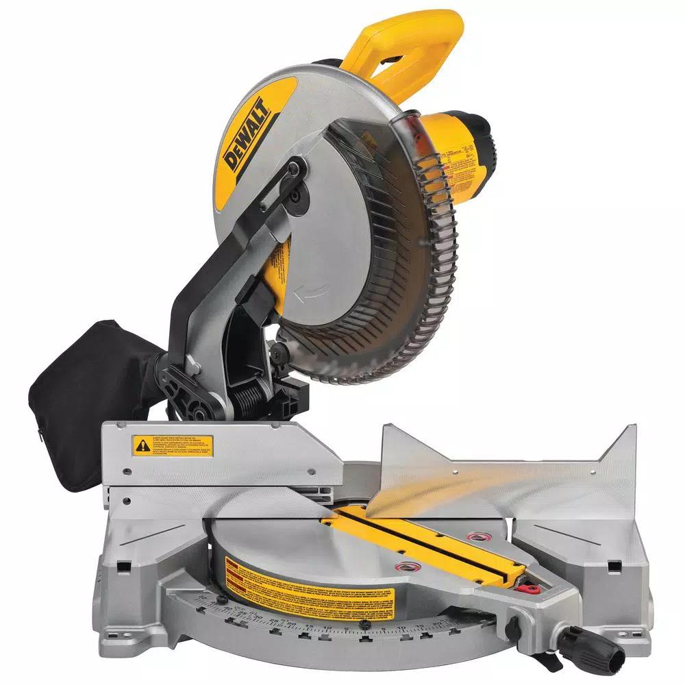 DEWALT 12 in. 15 Amp Corded Single Bevel Compound Miter Saw with Heavy-Duty Work Stand