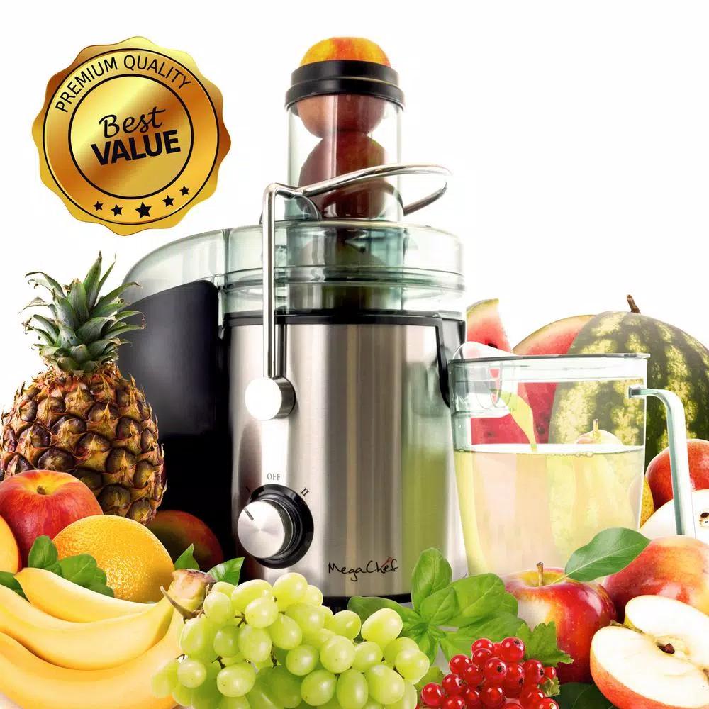Megachef Stainless Steel Centrifugal Juicer, 800W Dual Speed Juice Extractor