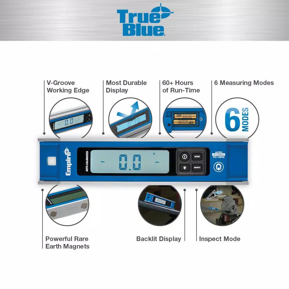 Empire 9 in. Magnetic Digital Torpedo Level with LED Backlit Display