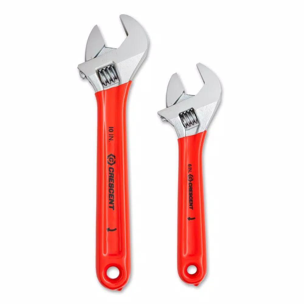 Crescent 4-Piece Adjustable Wrench Set, 6 in. and 10 in. Wide Jaw and Normal Jaw