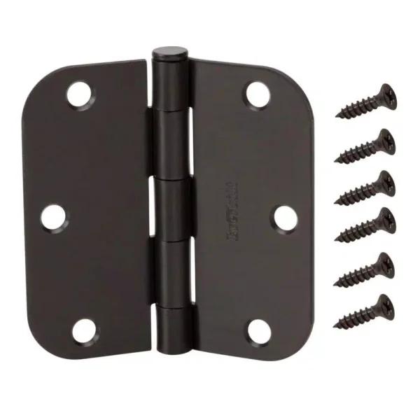 Everbilt 3-1/2 in. x 5/8 in. Radius Oil-Rubbed Bronze Smooth Action Steel Door Hinge
