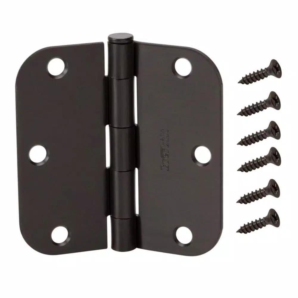 Everbilt 3-1/2 in. x 5/8 in. Radius Oil-Rubbed Bronze Smooth Action Steel Door Hinge