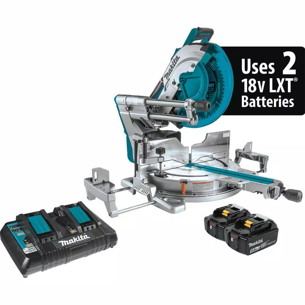 Makita 18V X2 LXT 12 in. Brushless Dual-Bevel Sliding Compound Miter Saw Kit with Bonus 18V LXT Jigsaw