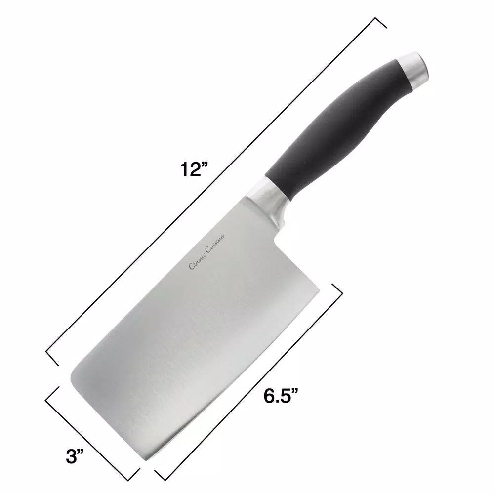 Classic Cuisine 6.5 in. Stainless Steel Chopper Cleaver Knife with Non-Slip Comfort Grip