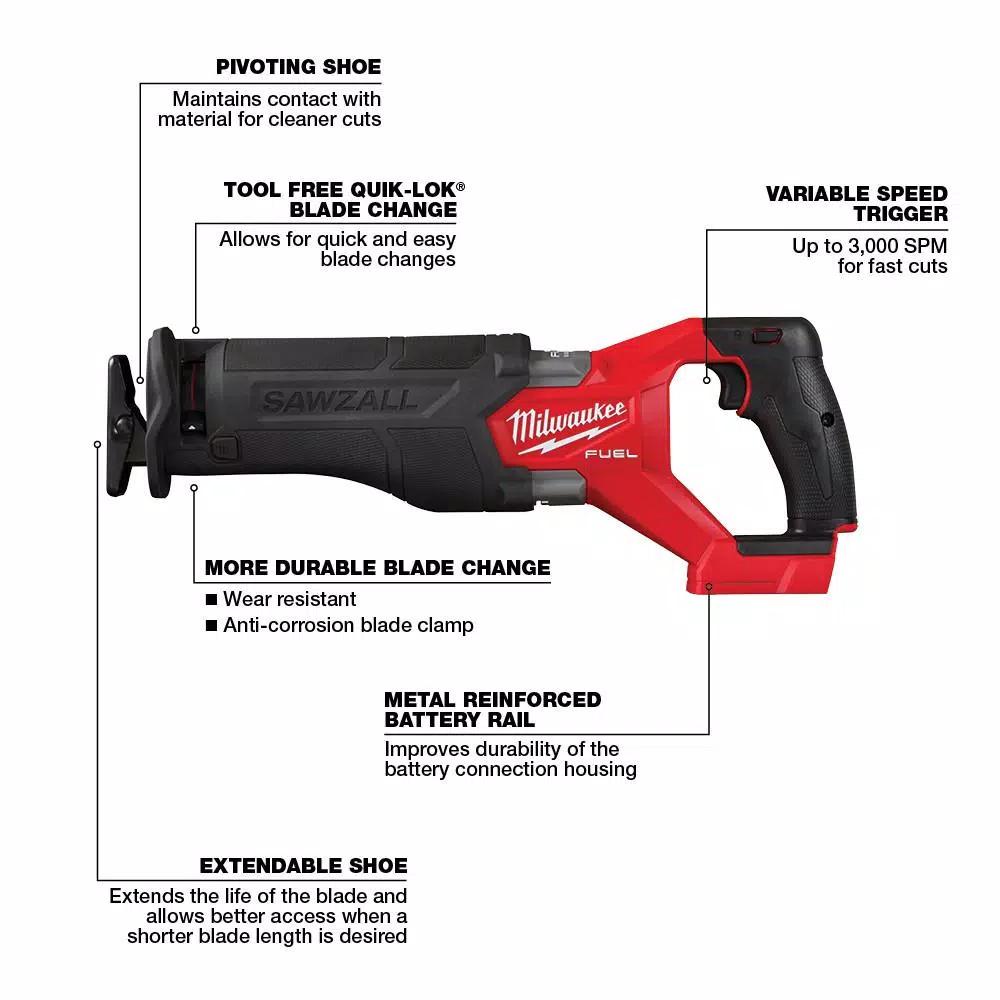 Milwaukee M18 FUEL GEN-2 18V Brushless Cordless Reciprocating Saw (Tool-Only)
