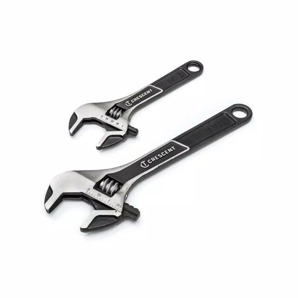 Crescent 4-Piece Adjustable Wrench Set, 6 in. and 10 in. Wide Jaw and Normal Jaw
