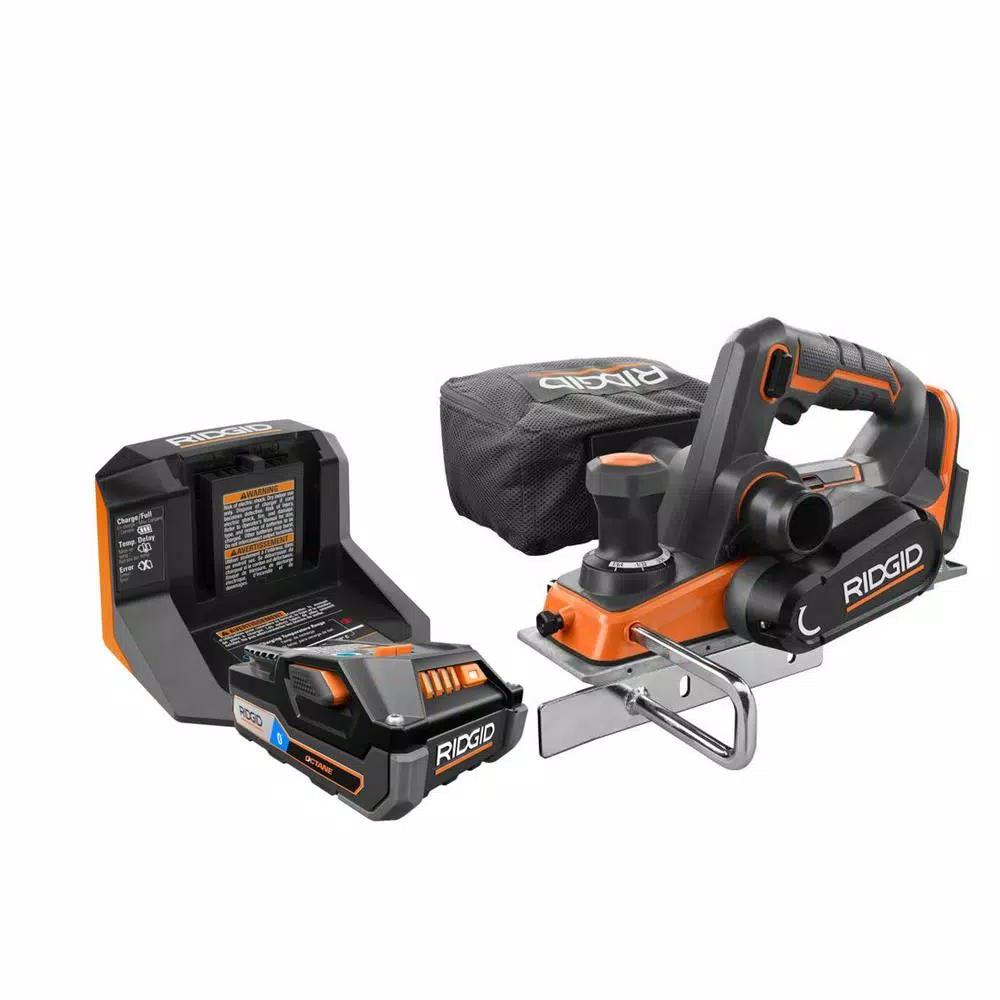 RIDGID 18V OCTANE Cordless Brushless 3-1/4 in. Hand Planer Kit with 3.0 Ah Bluetooth Battery and Charger
