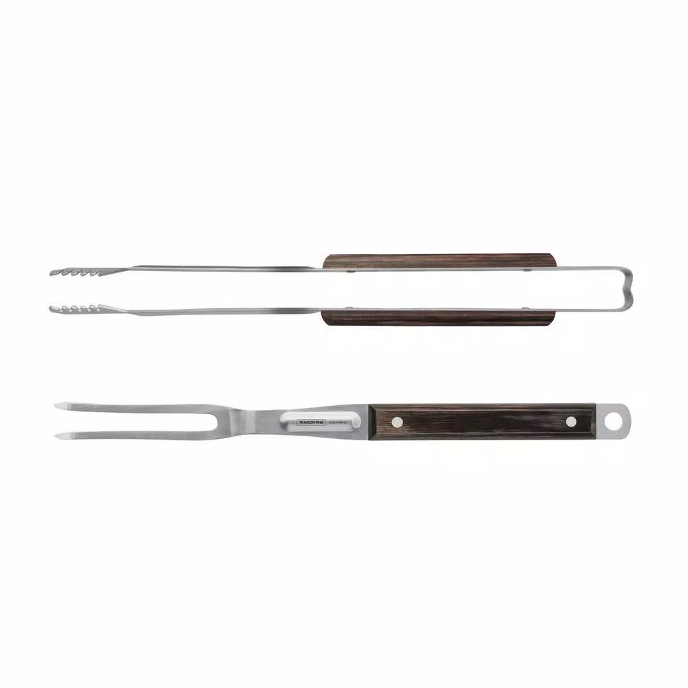 Tramontina Churrasco Stainless Steel Grill Tongs and Fork 2-Piece Set