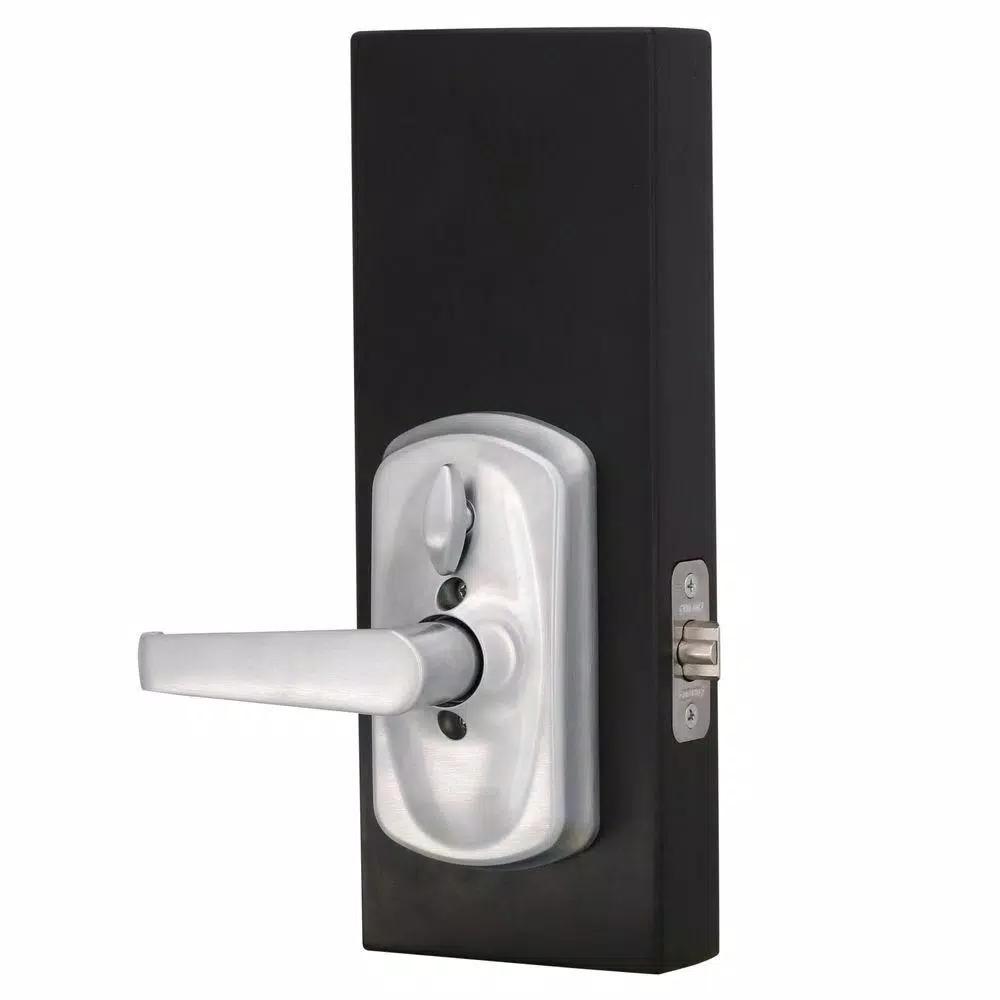 Schlage Elan Satin Chrome Electronic Keypad Door Lever with Plymouth Trim and Flex Lock