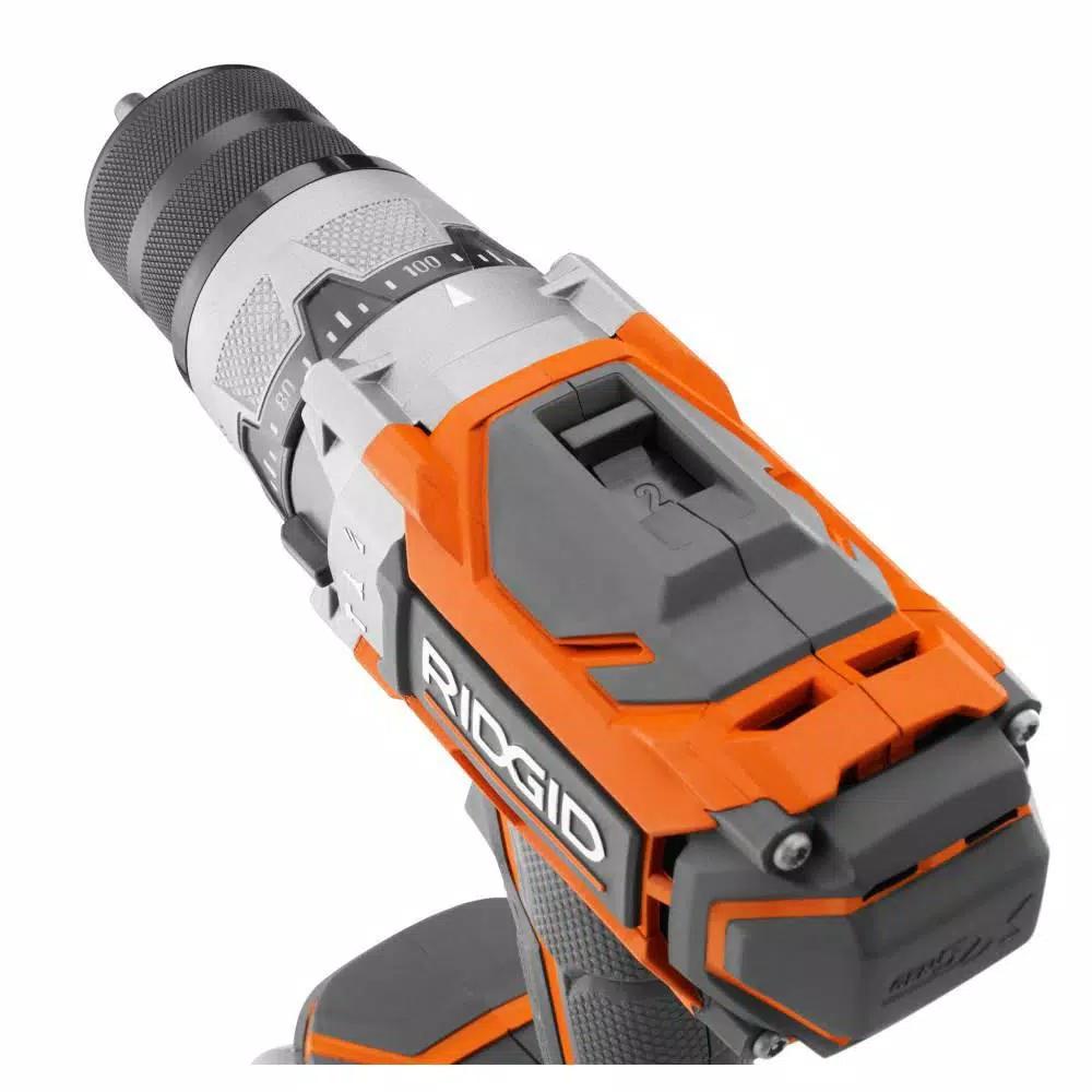 RIDGID 18V Lithium-Ion 1/2 in. Cordless Hammer Drill/Driver Kit with 2.0 Ah Battery and Charger